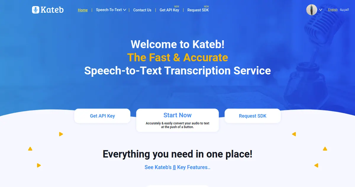 Screenshot of Kateb AI project